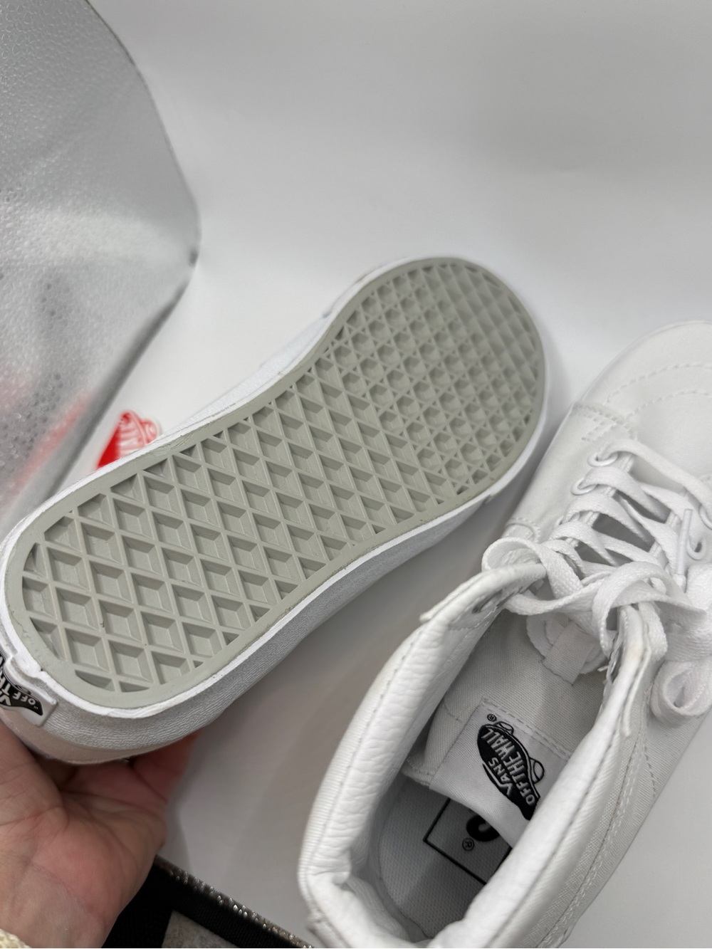 Vans White High-Top Skate Sneakers with Tags - Picture 6 of 7